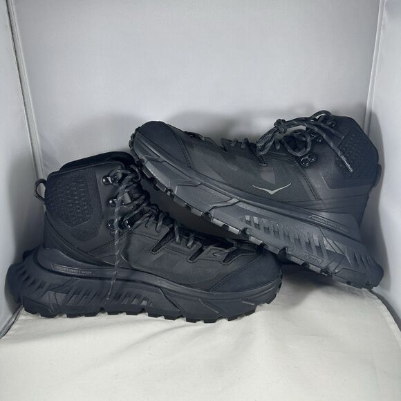 NEW Hoka One One Tennine GTX Waterproof Hiking Boots Black Sz 8 1113510-BDGGR